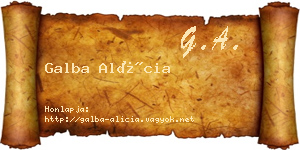 Galba Alícia névjegykártya